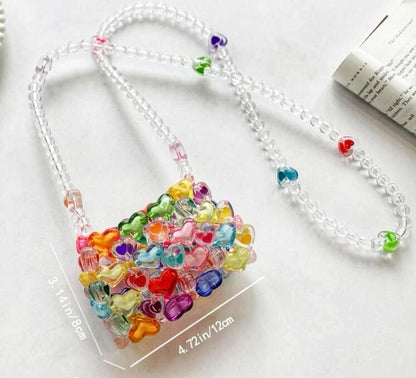 Candied Mini Hearts Beaded Bag